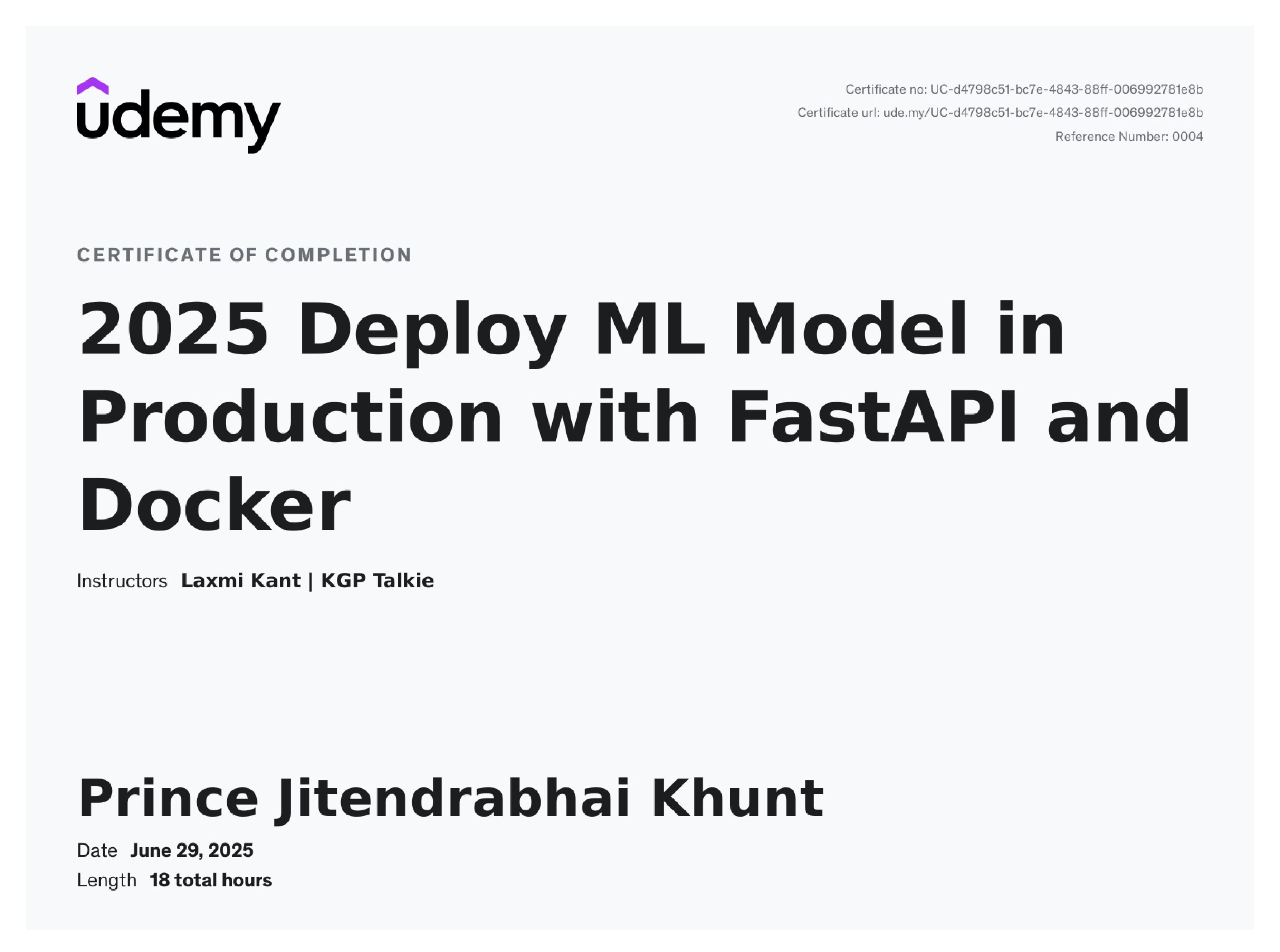 ML Model in Production with FastAPI and Docker - KGPTalkie