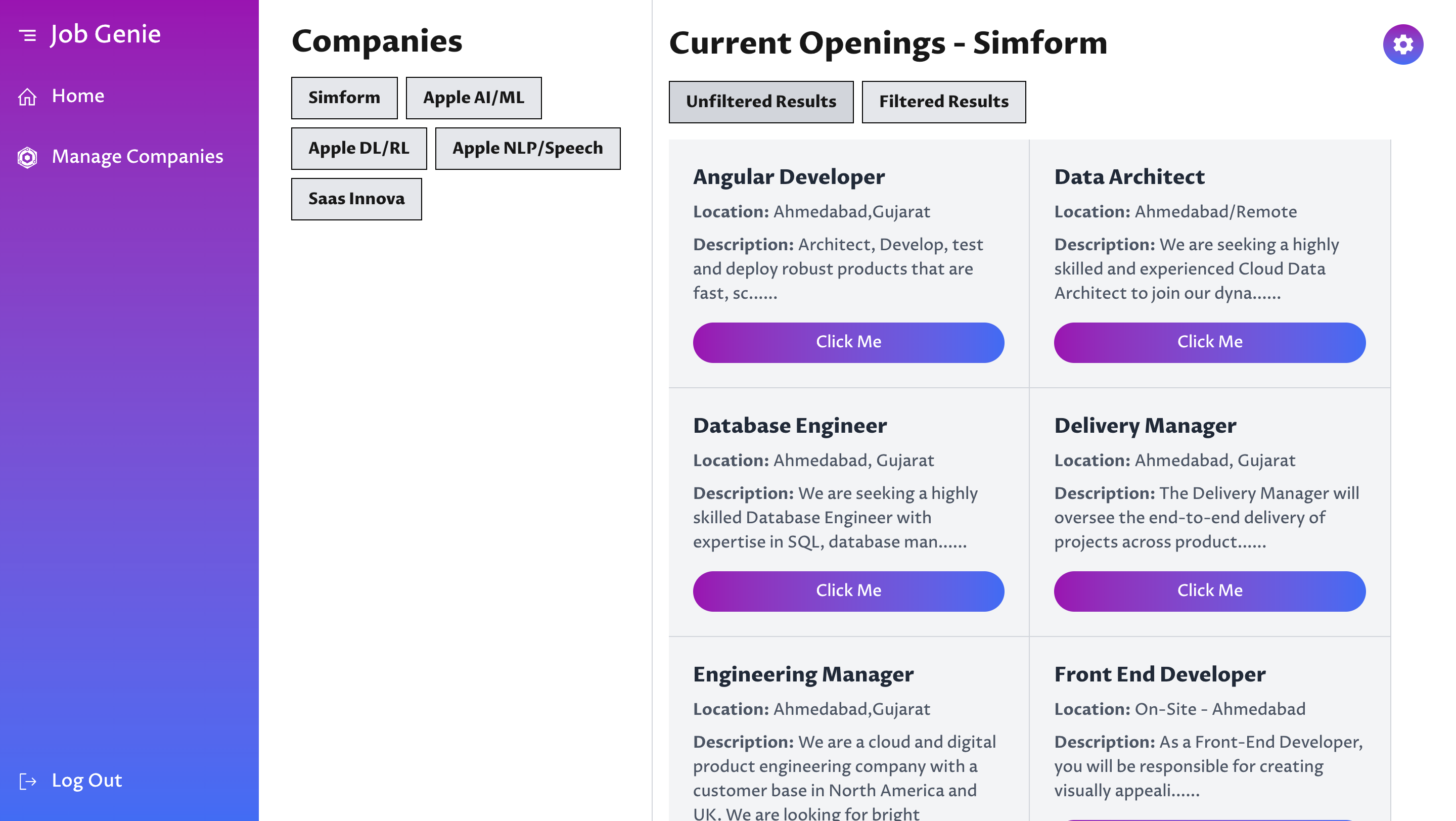 Job Genie - One click job search tool